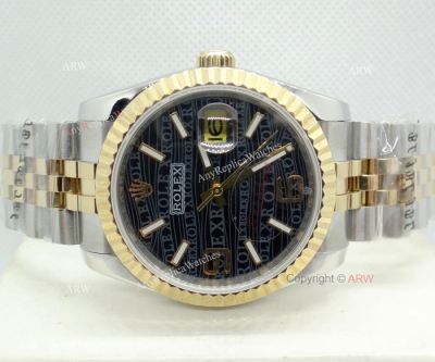 Rolex Oyster Perpetual Datejust Jubille Bracelet Black Rolex Dial Copy Watch